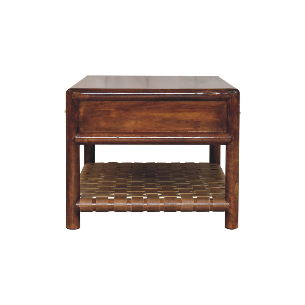 Regency Woven Console Table with 4 Drawers, Open Slot