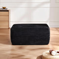 Black Plush Ottoman