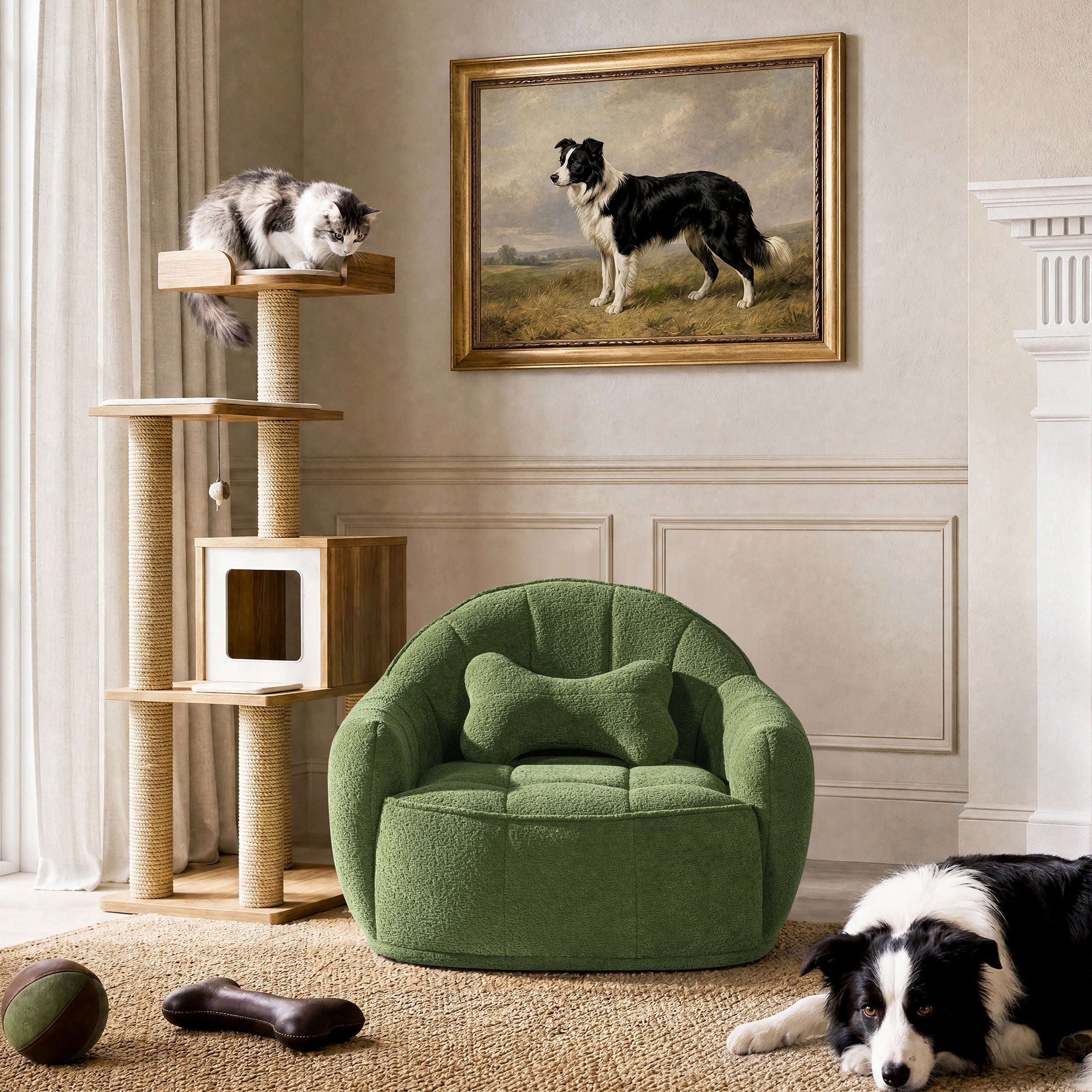 Louie 30.5" Dog Sofa Bed, Medium, Moss