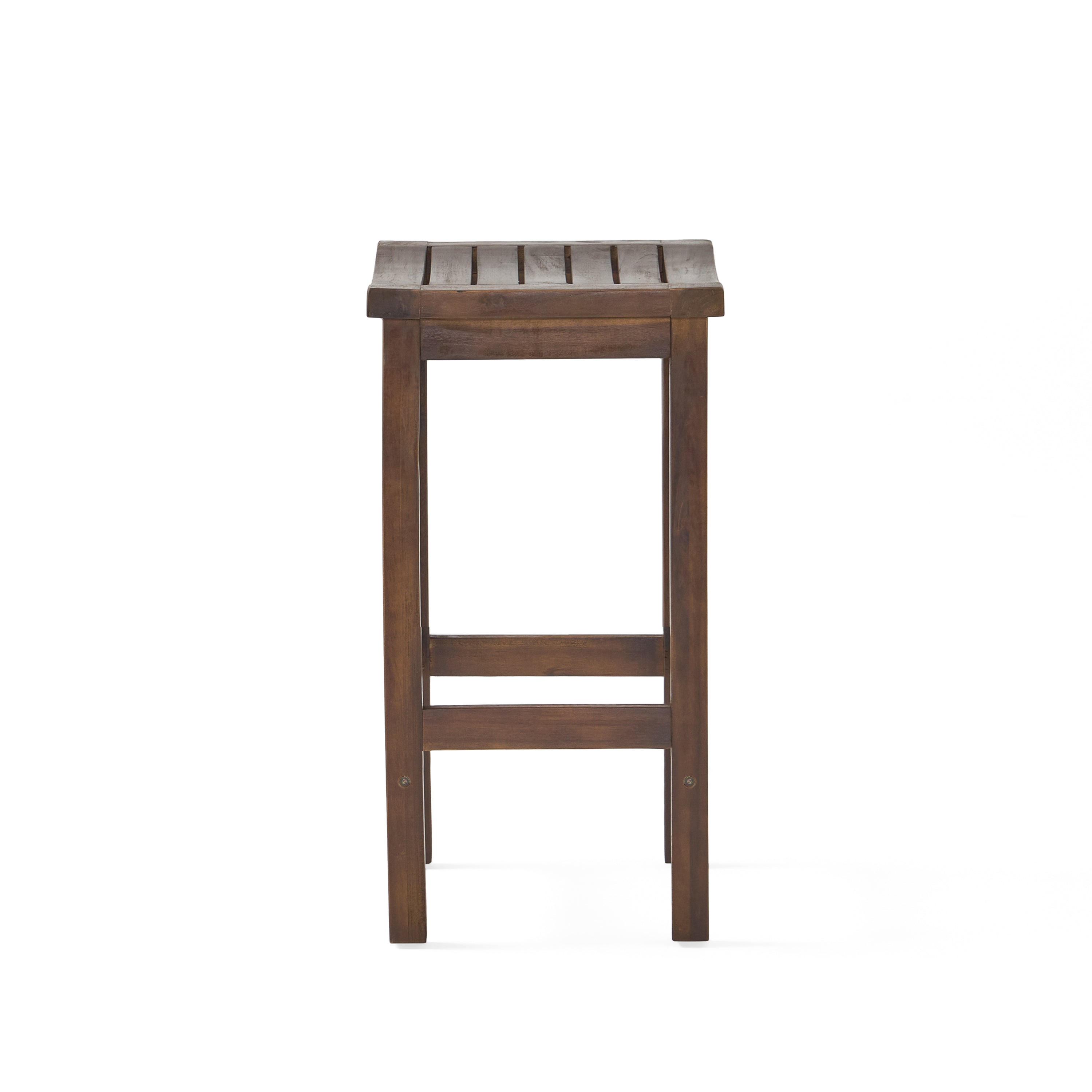 Outdoor Acacia Wood Counter Height Barstool Set of 2