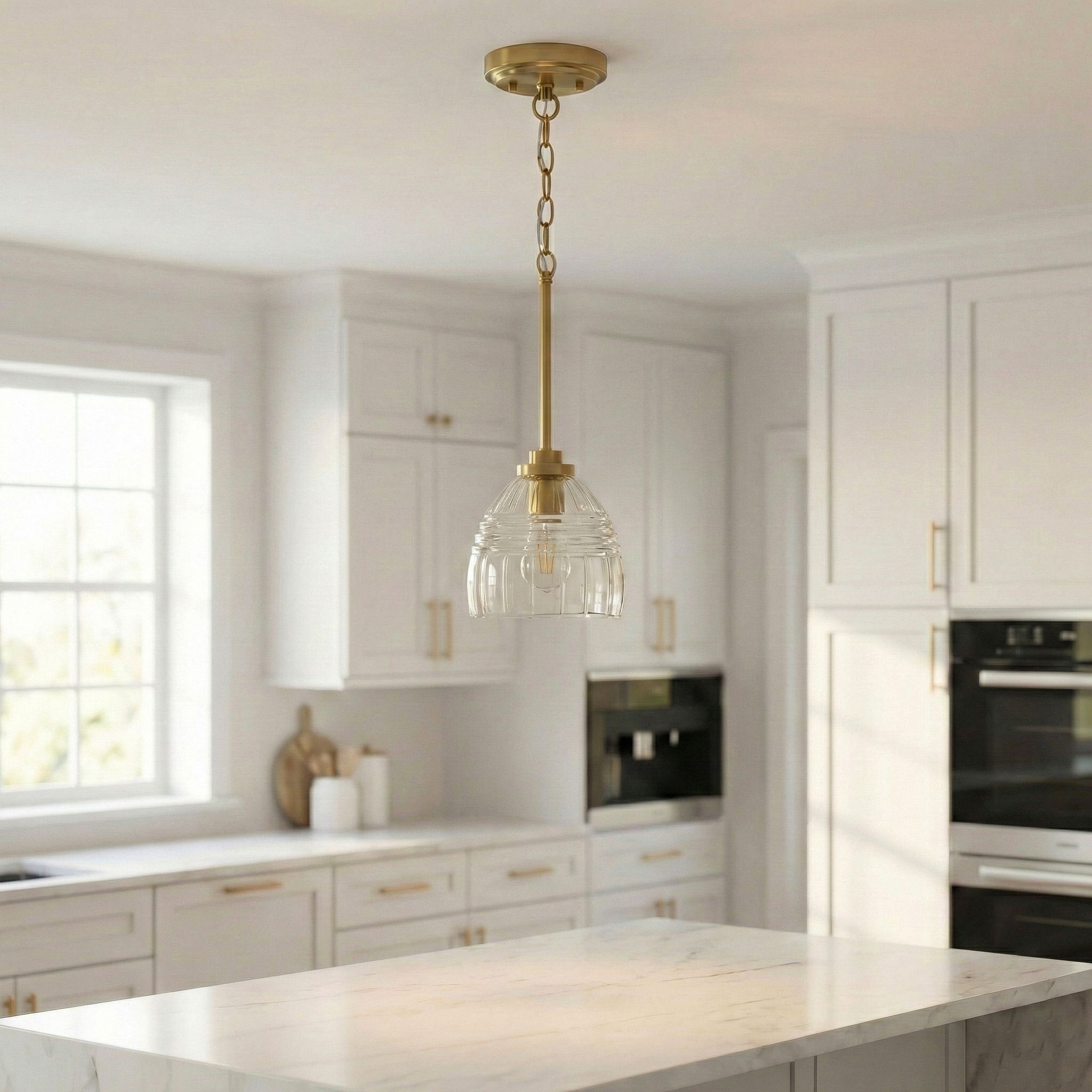 Ember - 3 Candle Lights Chain Pendant - Clear / Gold