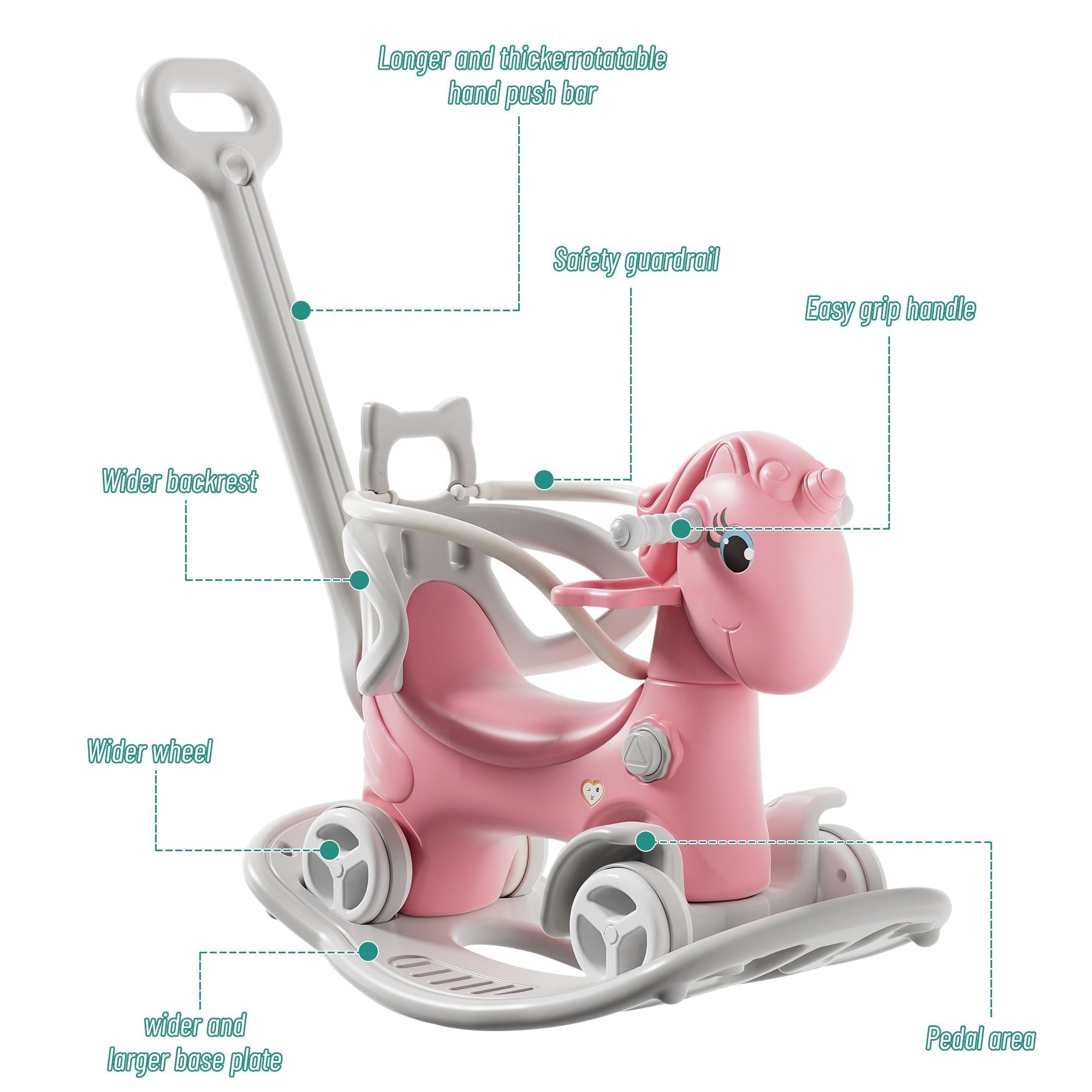 Rocking Horse for Toddlers - Unicorn Kids Ride On Toy