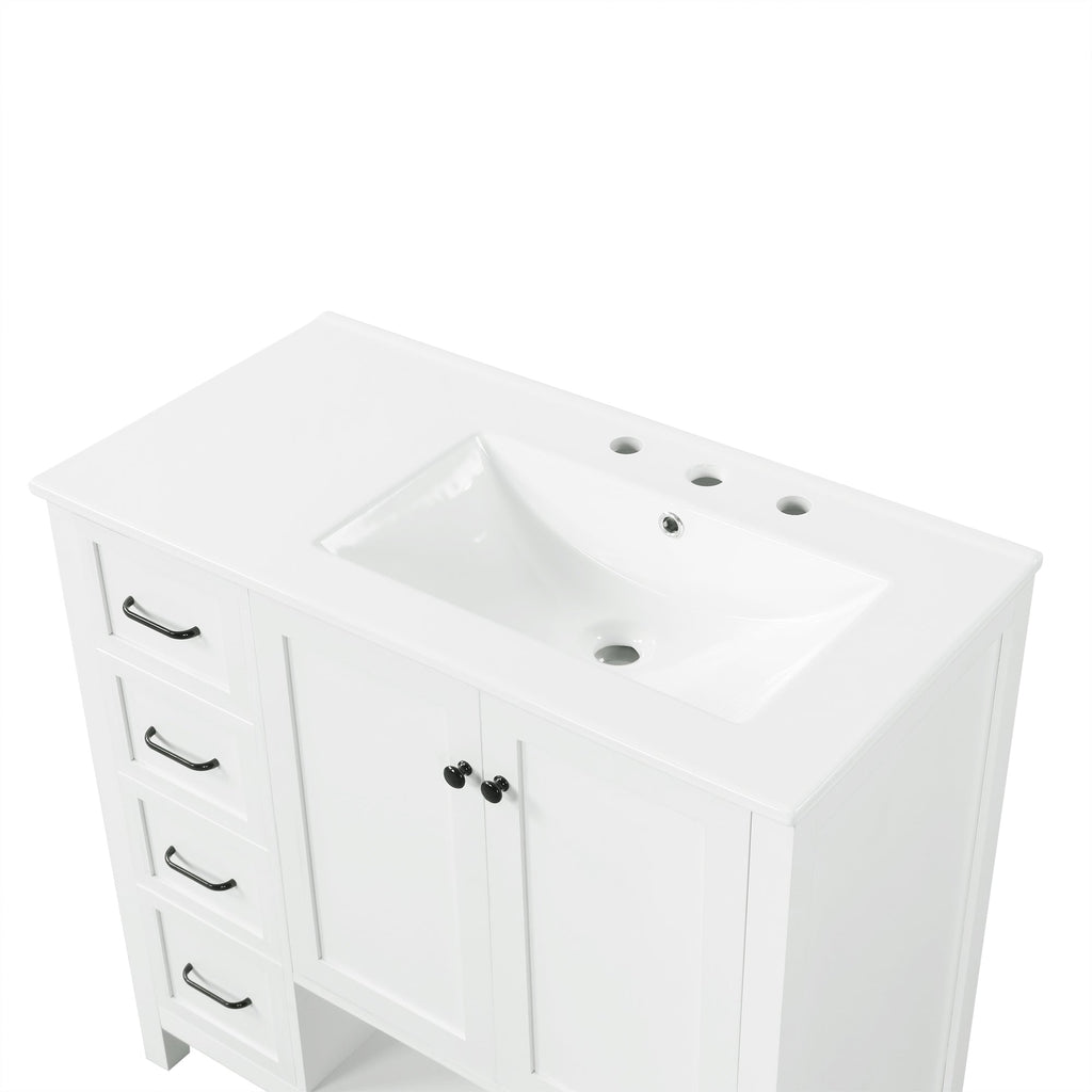 36" Bathroom Vanity with Sink Top and Storage Cabinet