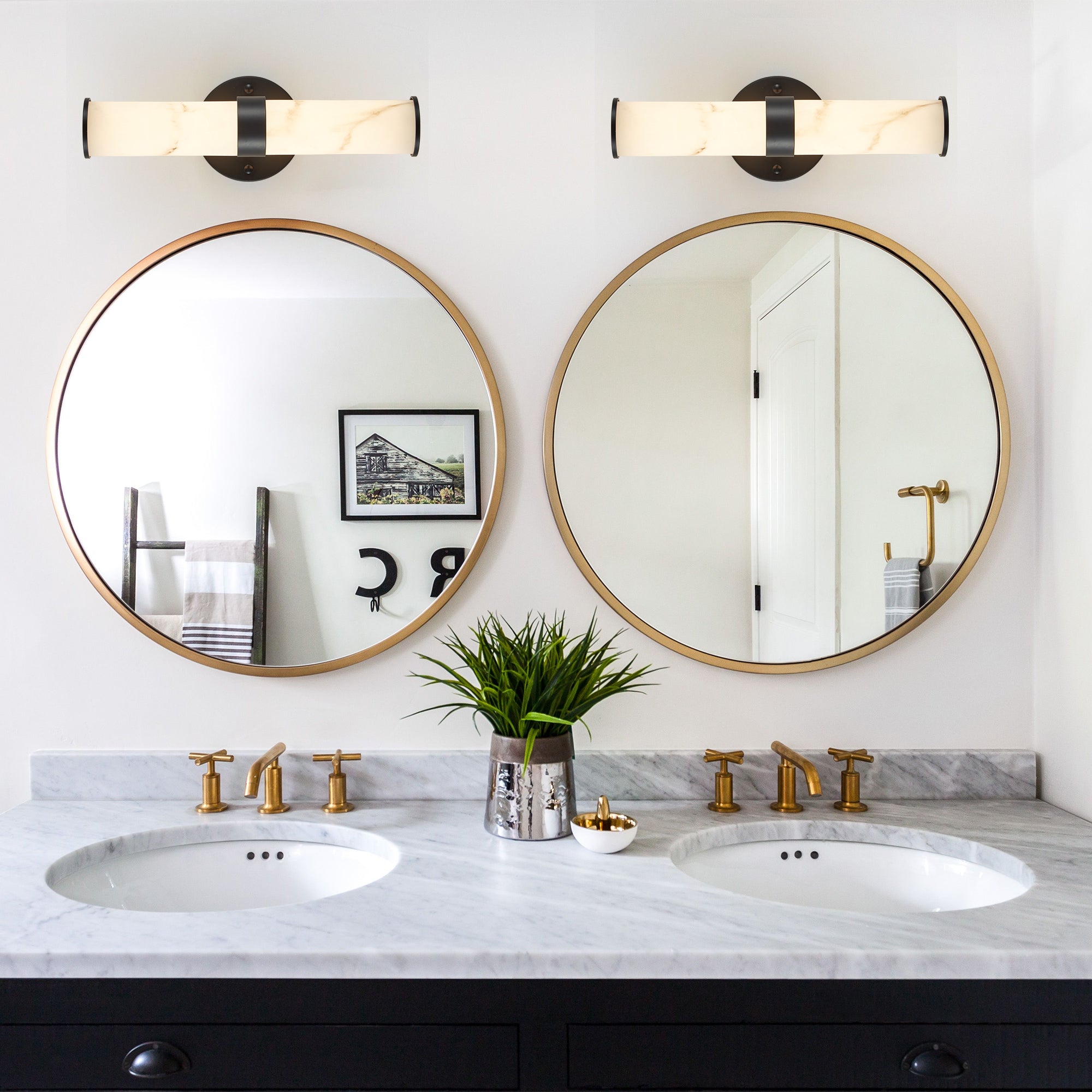 Resin Imitation Marble Texture Wall Light - Set of 2