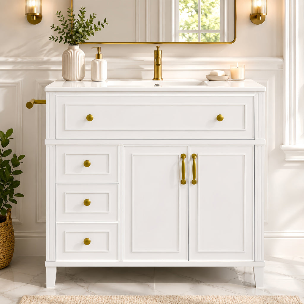 36 Inch Elegant Modern Bathroom Vanity with Sink