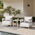 Rhodes 29" Upholstered Teak & Aluminum Patio Arm Chair Birch