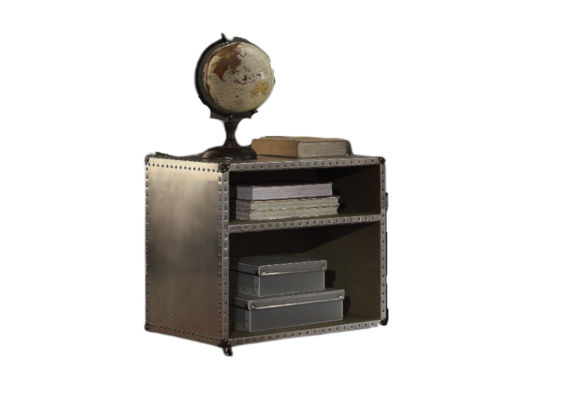 Brancaster Aluminum Nightstand with USB Power Dock