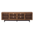 TV Stand For TVs, Entertainment Center With Closed Storage & Cable Management, Soft Closing Hinges - Walnut