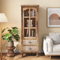 Rustic Wooden Storage Cabinet with Decorative Cutout Door