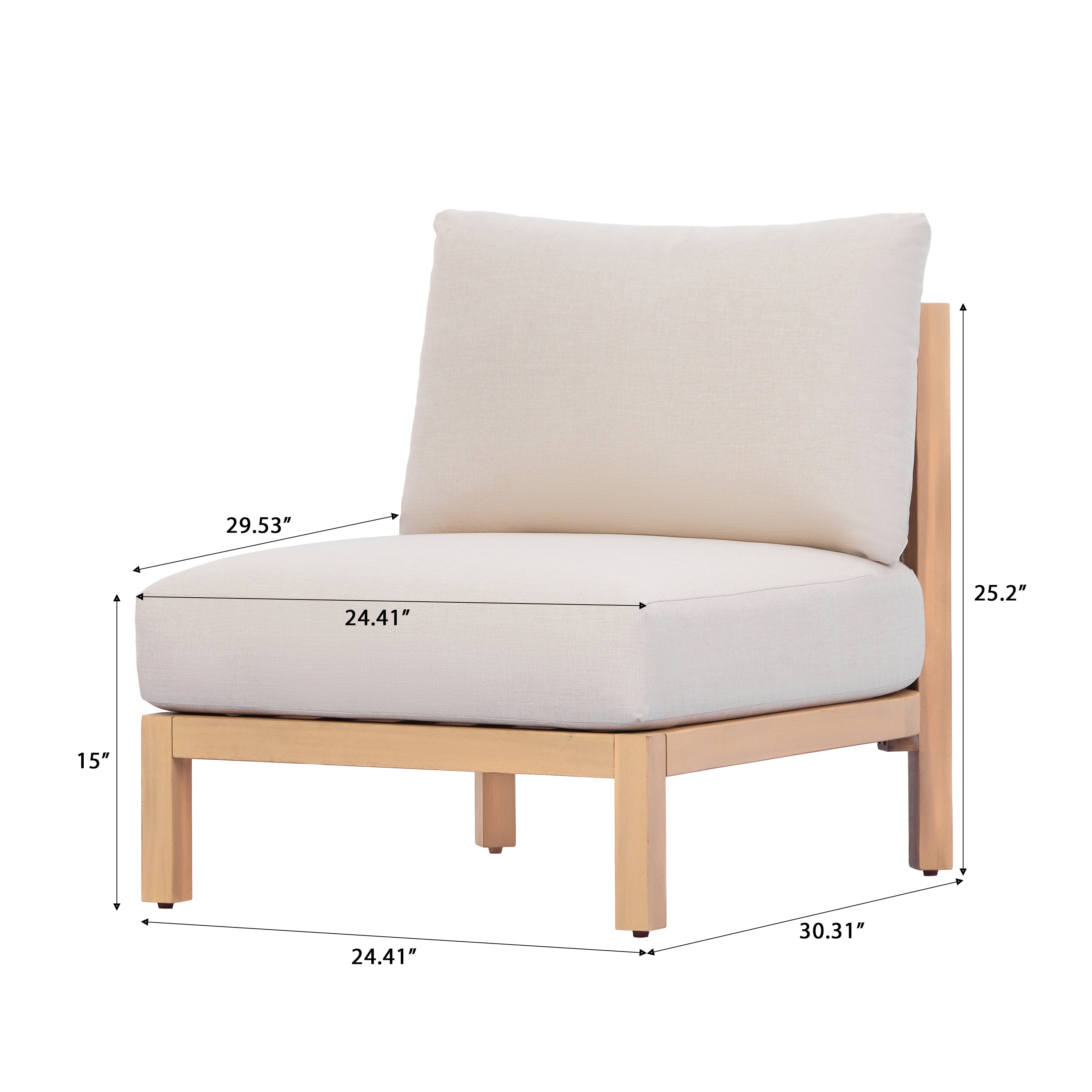 Acacia Wood Patio Furniture Club Chair Set of Two