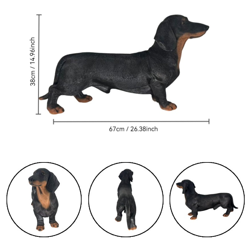 26" Black And Tan Dachshund Statue
