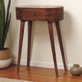 Solid Wood Mini Albion Chestnut Console, 1-Drawer, Nordic Legs