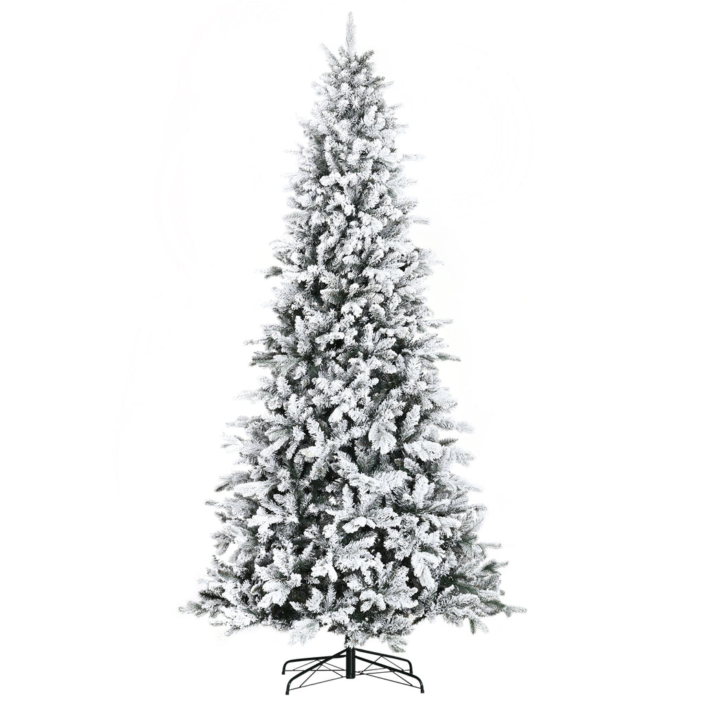 HOMCOM 9 Foot Pine Snow Flocked Artificial Christmas Tree