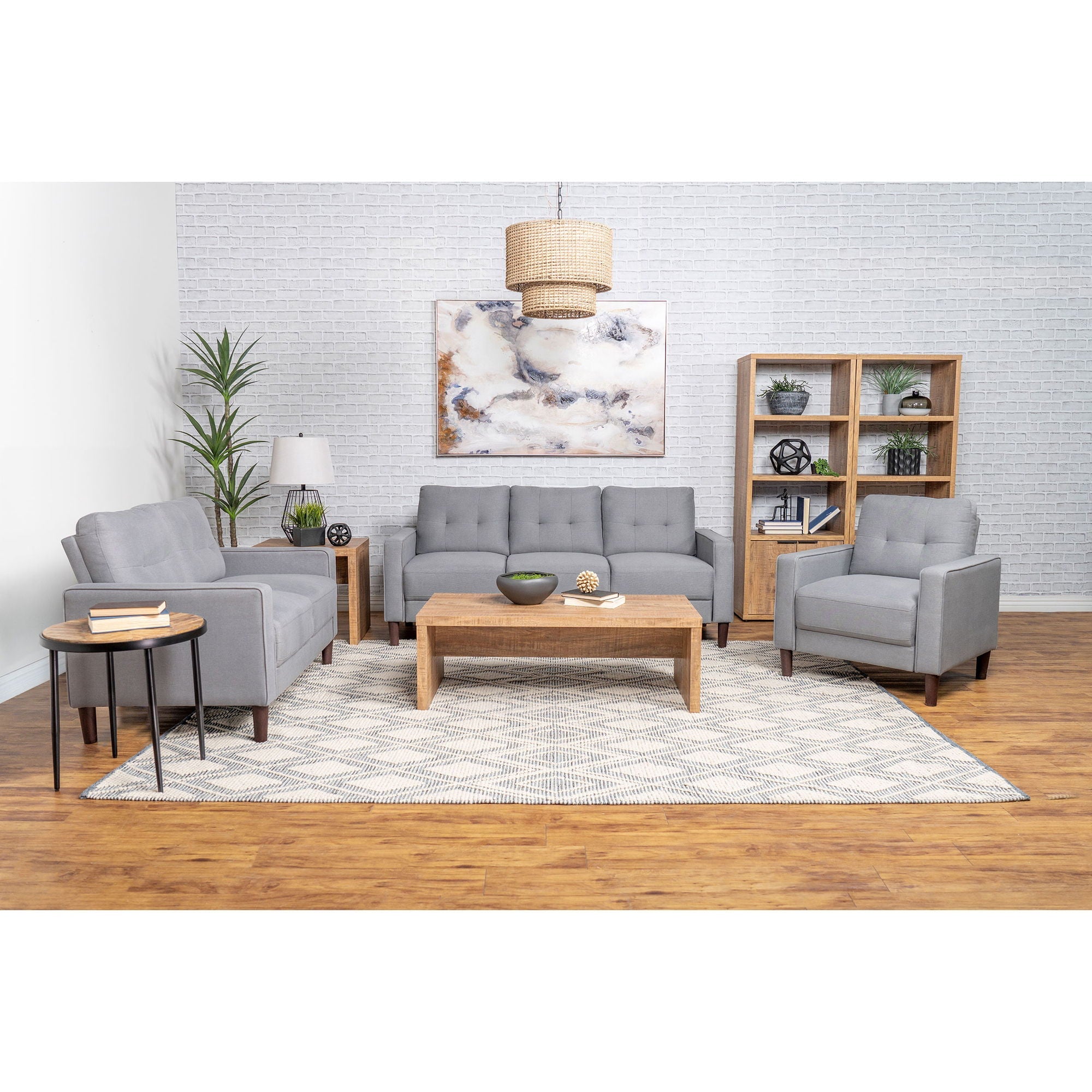 Harvey - Upholstered Tufted Accent Chair - Gray
