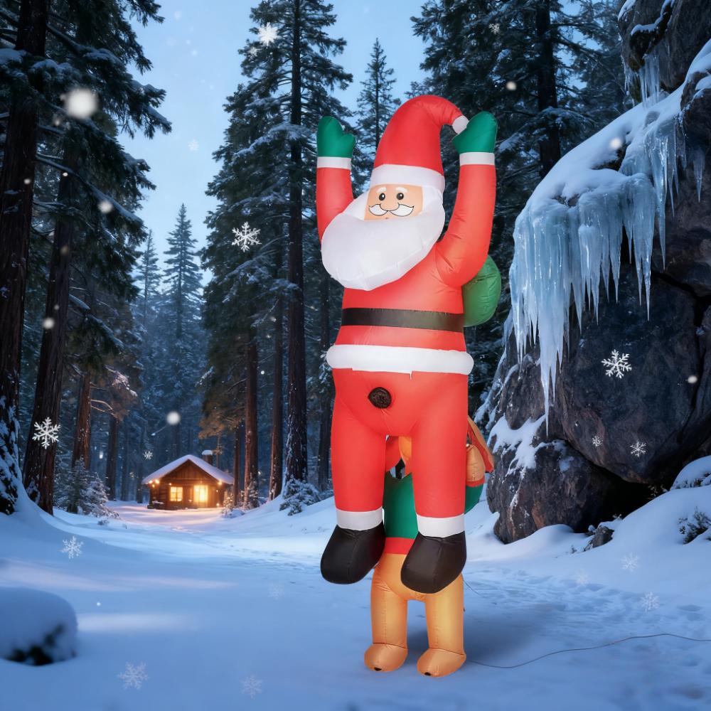 7FT Christmas Blow Up Decoration - Inflatable Santa with Dog