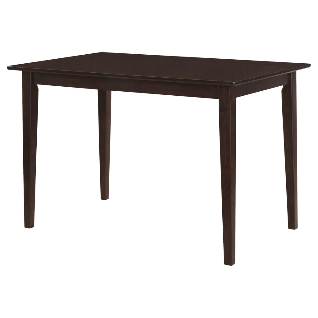 Stan - 5 Piece Dining Set With Rectangular Table And Slat Back Chairs - Cappuccino