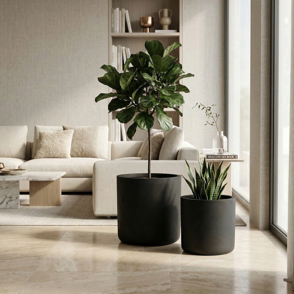 Round Concrete Planter Set of 2