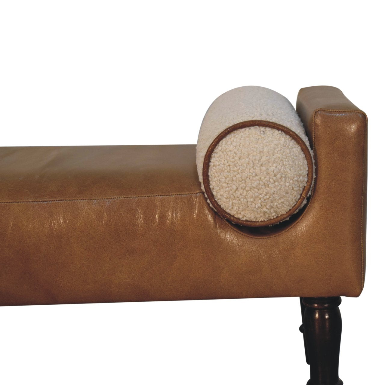 Solid Wood Chester Buffalo Bench, Upholstered