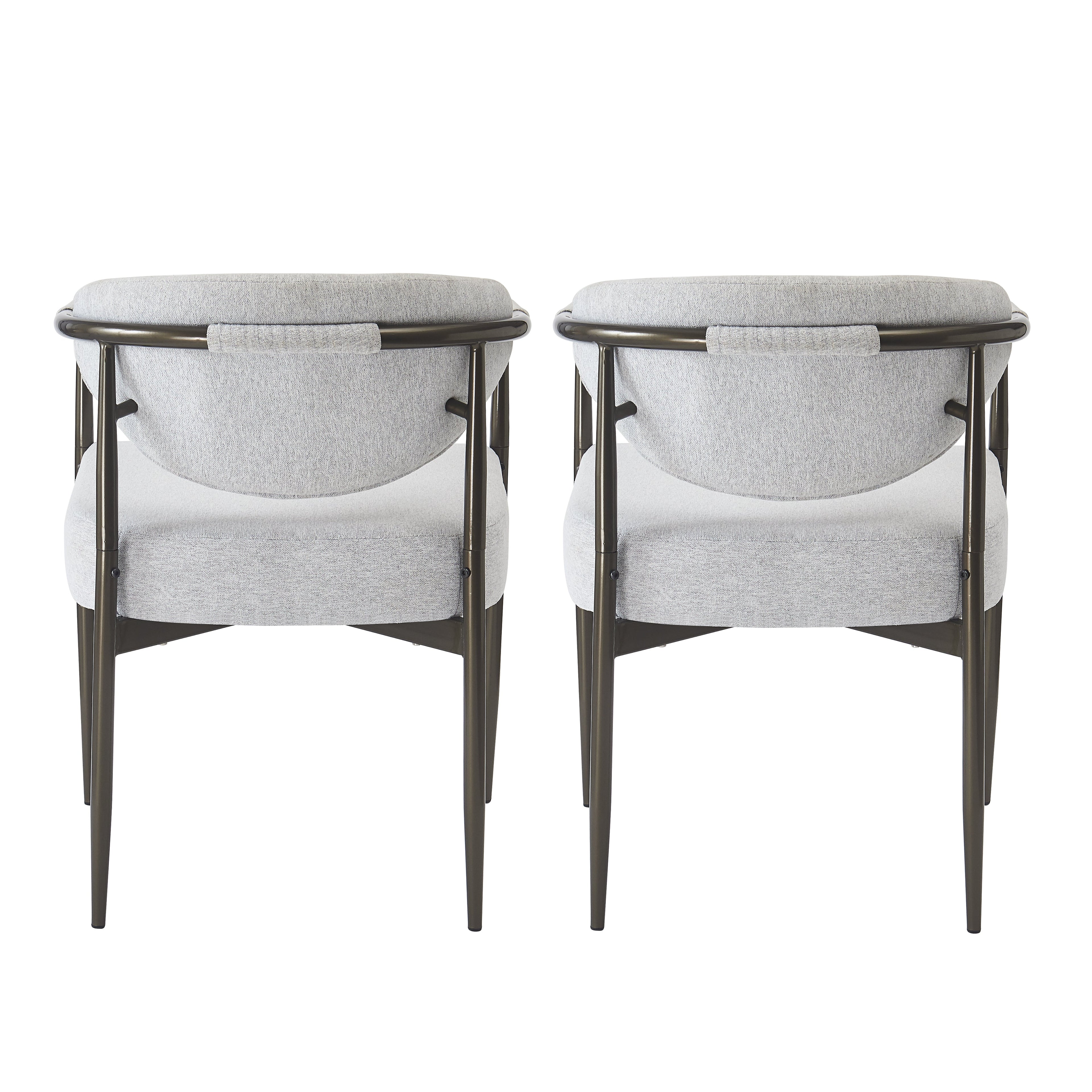 Modern Dining Chairs Set of 2 with Bronze Iron Frame