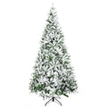 HOMCOM 9' Tall Unlit Snow Flocked Pine Artificial Christmas Tree