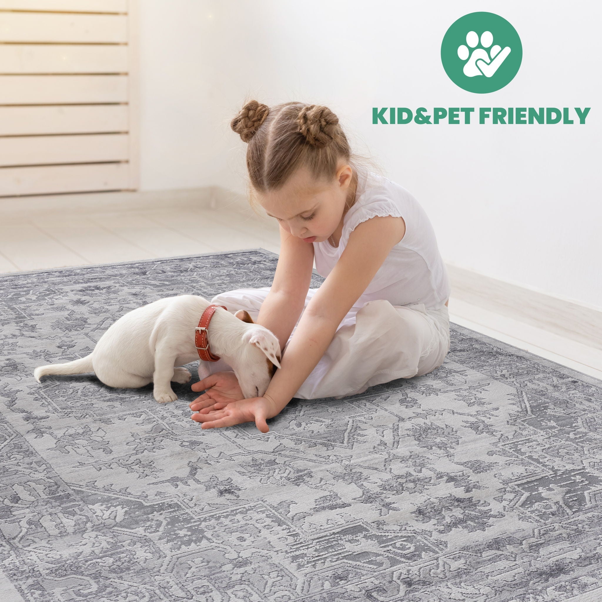 Marfi - 6' X 9' Oriental Area Rug - Silver