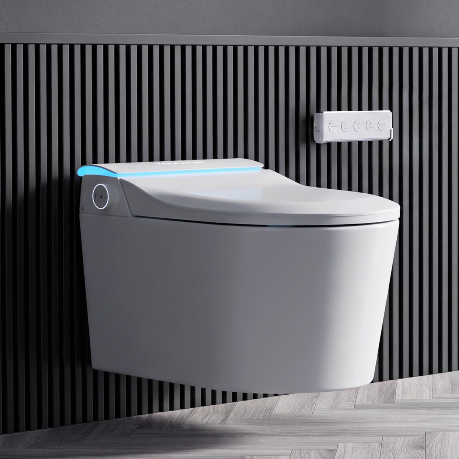 Wall-mounted Smart Toilet, Automatic Lid Opening, No Water Pressure Limitation, Wall Drain, All-in-One Bidet with Aromatherapy Deodorization for Home Use