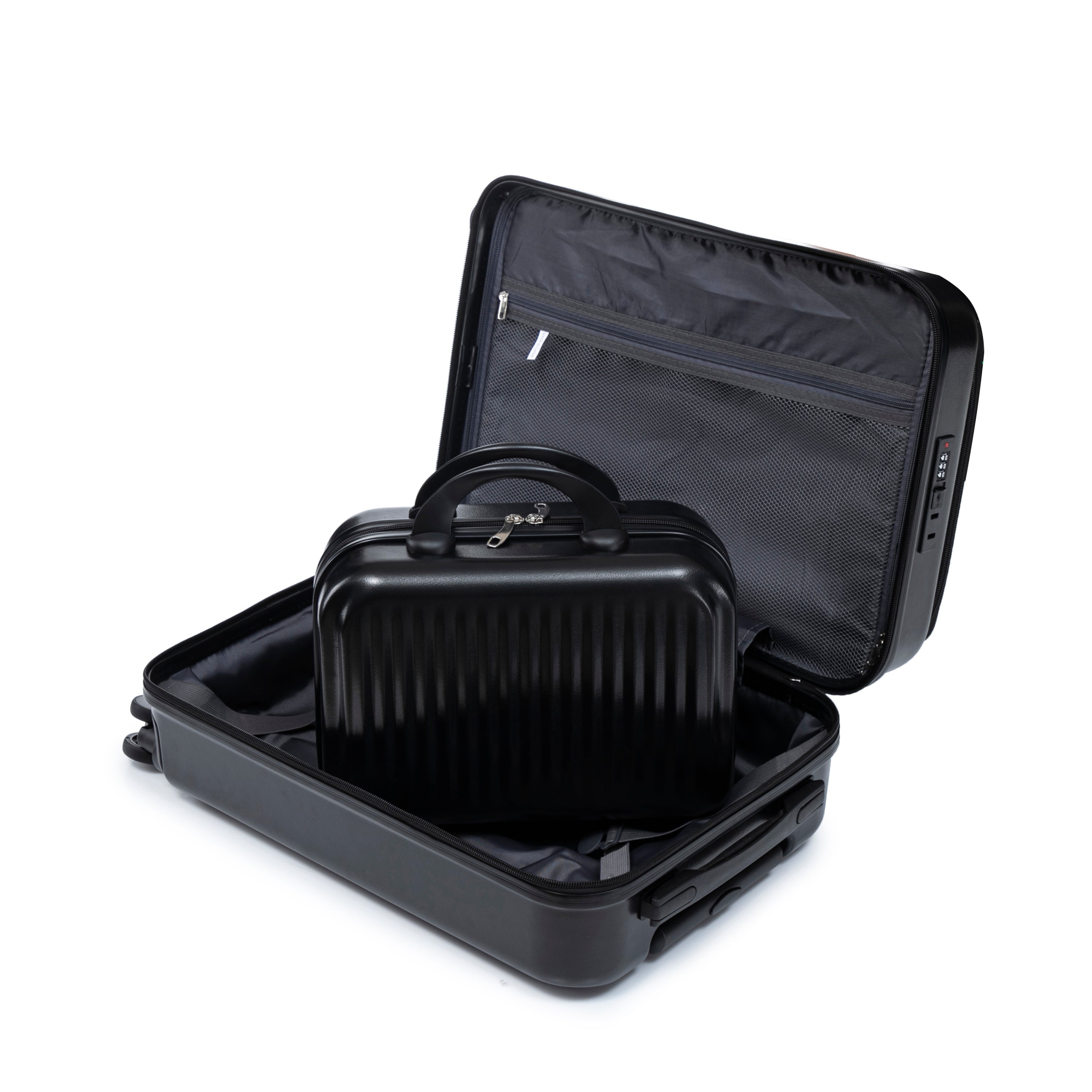 14' & 20' ABS Spinner Wheel Luggage Set with Cosmetic Case
