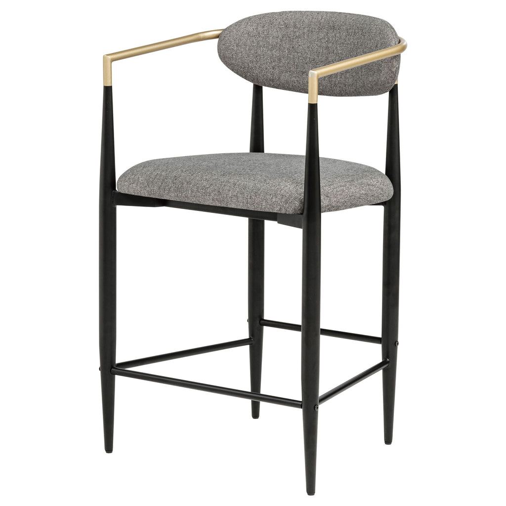 Tina Fabric Upholstered Counter Chair Dark Grey (Set of 2)