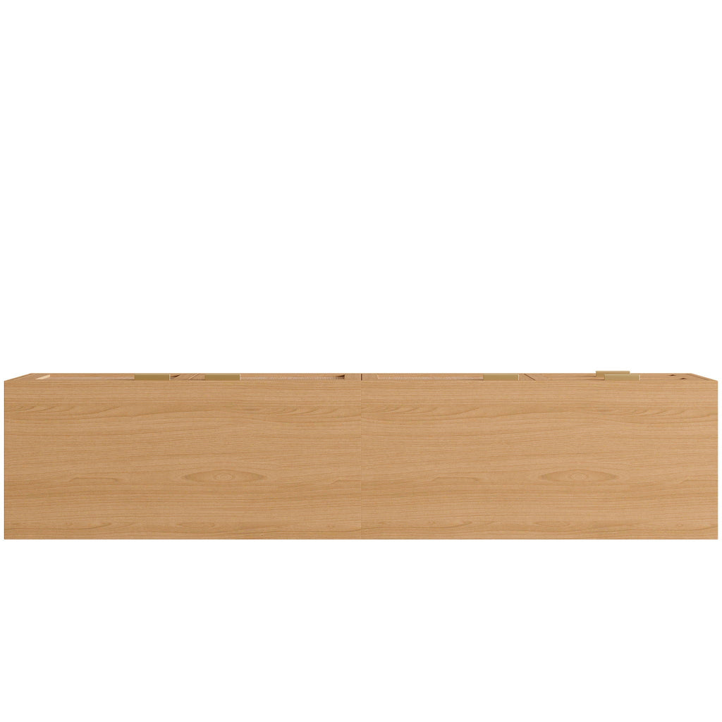 TV Stand, Media Console, 2 Drawers & Cable Management - Natural Wood