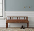 Artisan Furniture Solid Wood Bordeaux Leather Bench