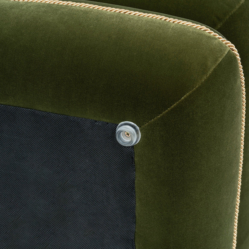 Monarch 19.5" Tassled Ottoman, Olive