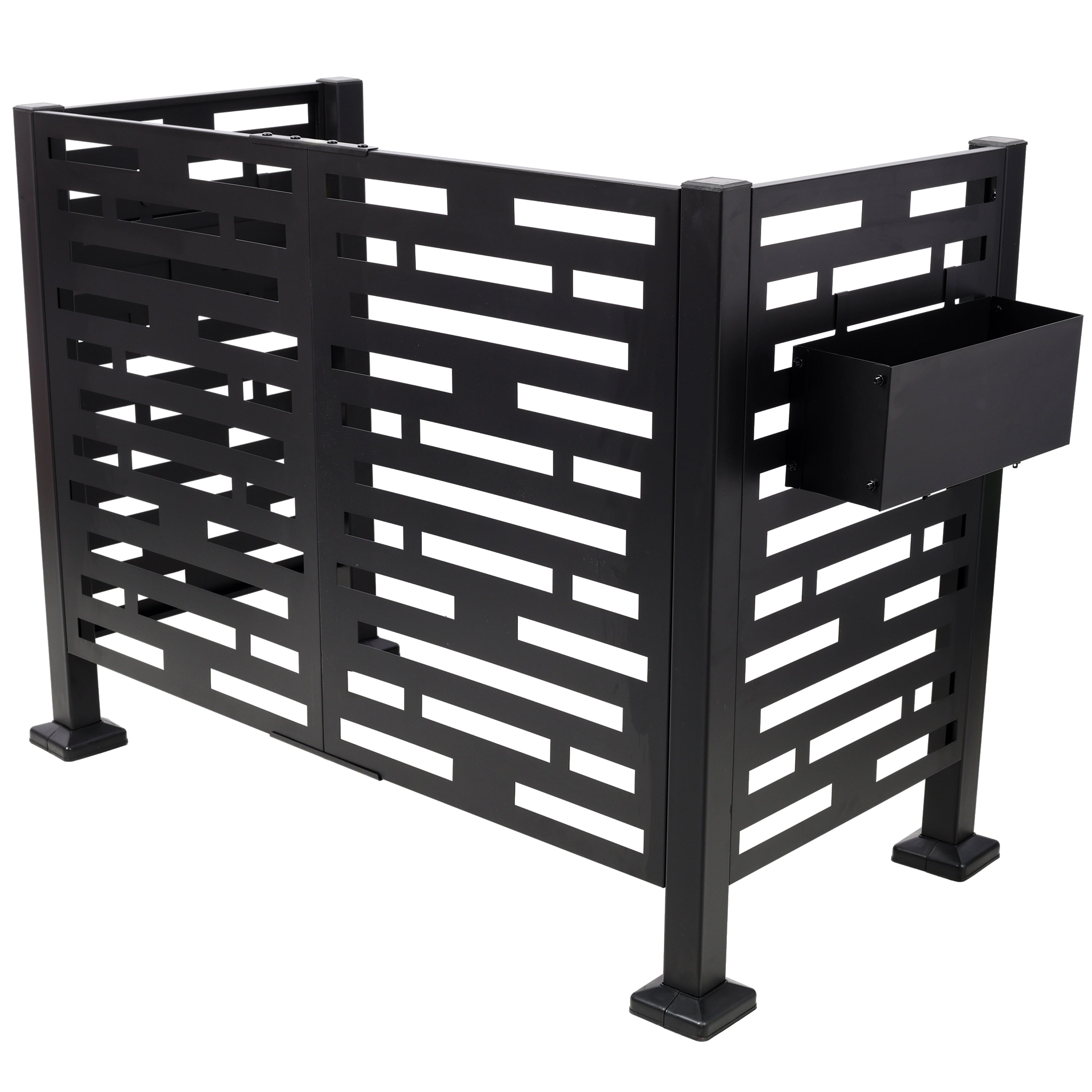 4x2 Ft Metal Air Conditioner Fence with Planter Boxes