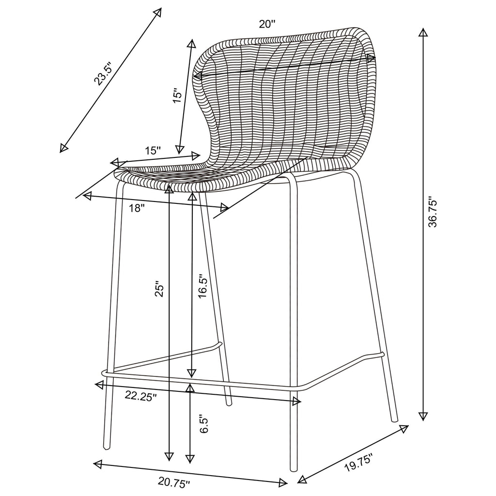 Mckinley - Counter Chair (Set of 2) Seat - Brown