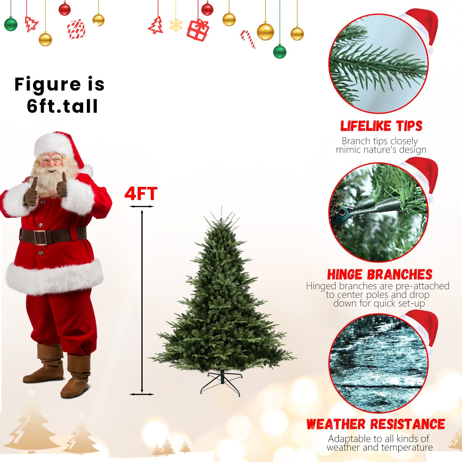 Full-Shaped 8FT Christmas Tree with 2673 Tips