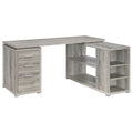 Tona - L-Shape Computer Desk With 3 Drawers And 5 Shelves