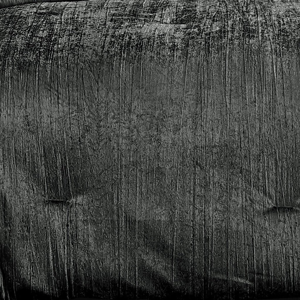 Turin 7 Piece Charcoal Crinkle Velvet Comforter Ensemble