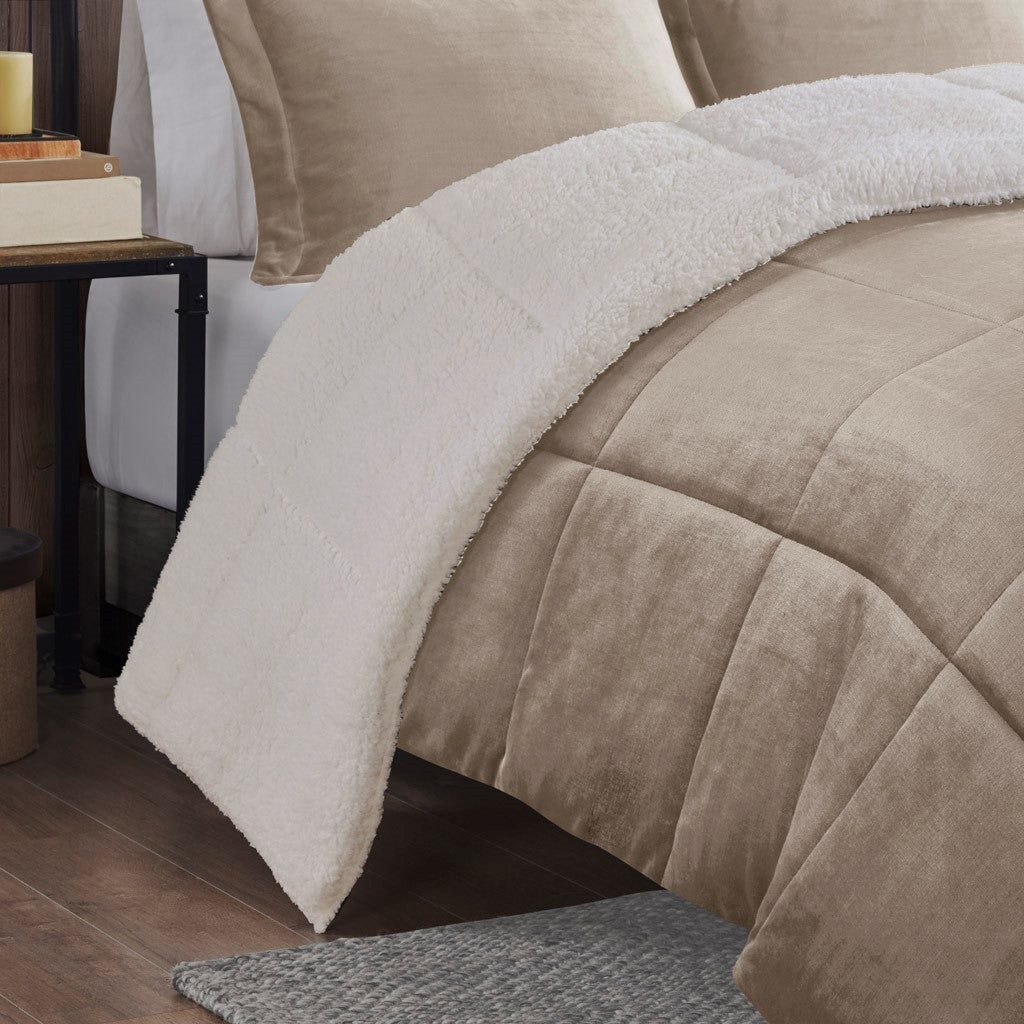 King Plush to Sherpa Down Alternative Comforter Set