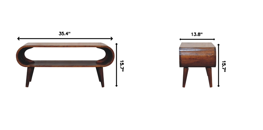 Solid Wood Amaya Nordic Style Coffee Table, Open Storage