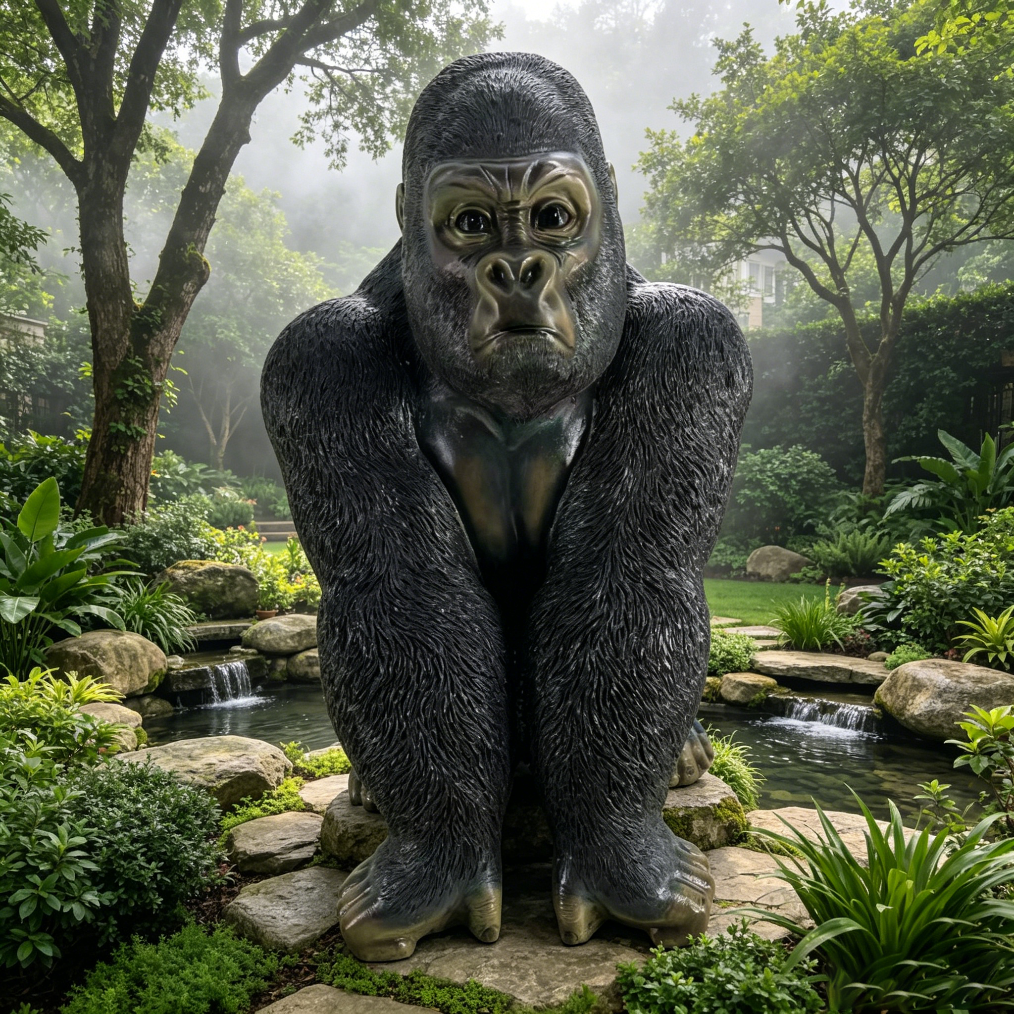 Realistic Silverback Gorilla Figurine