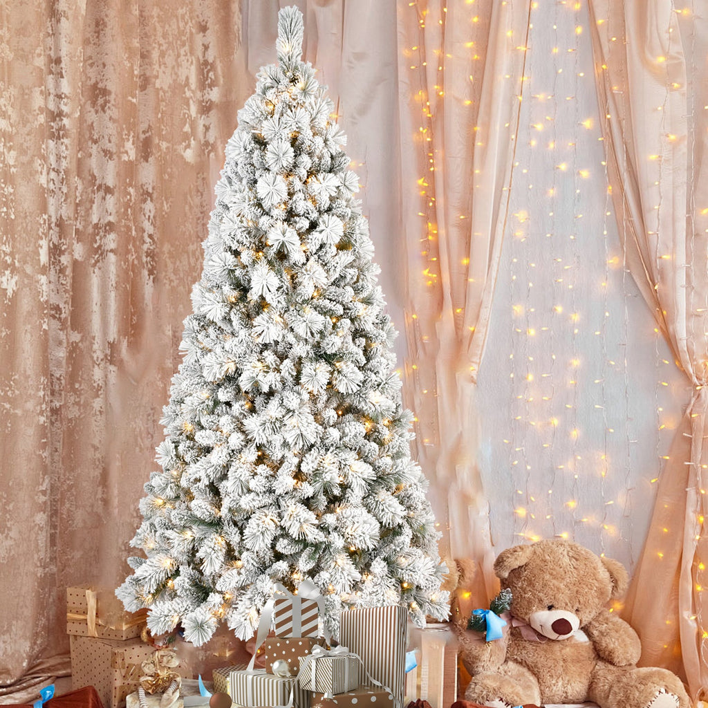 5FT Flocked Christmas Tree with 250 Warm LED Lights