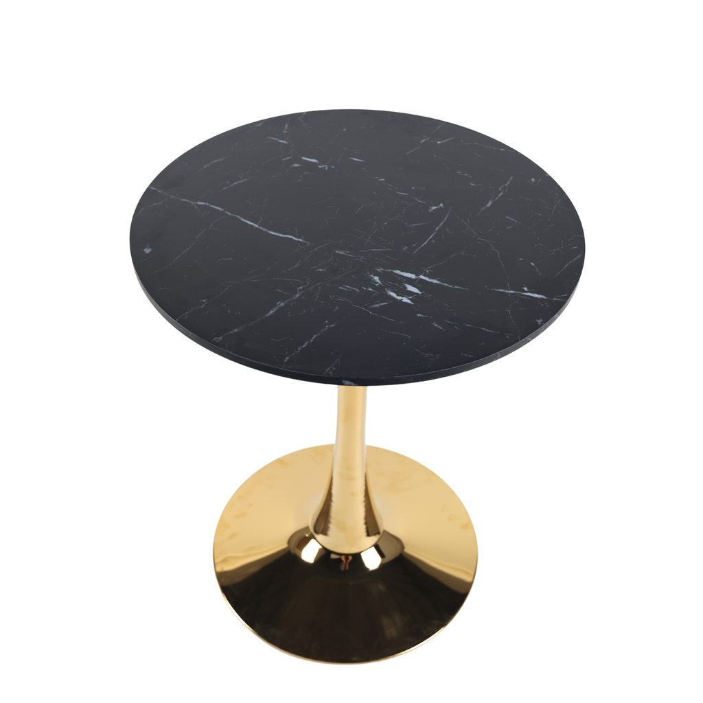 Mid-Century Black Marble Tulip Table