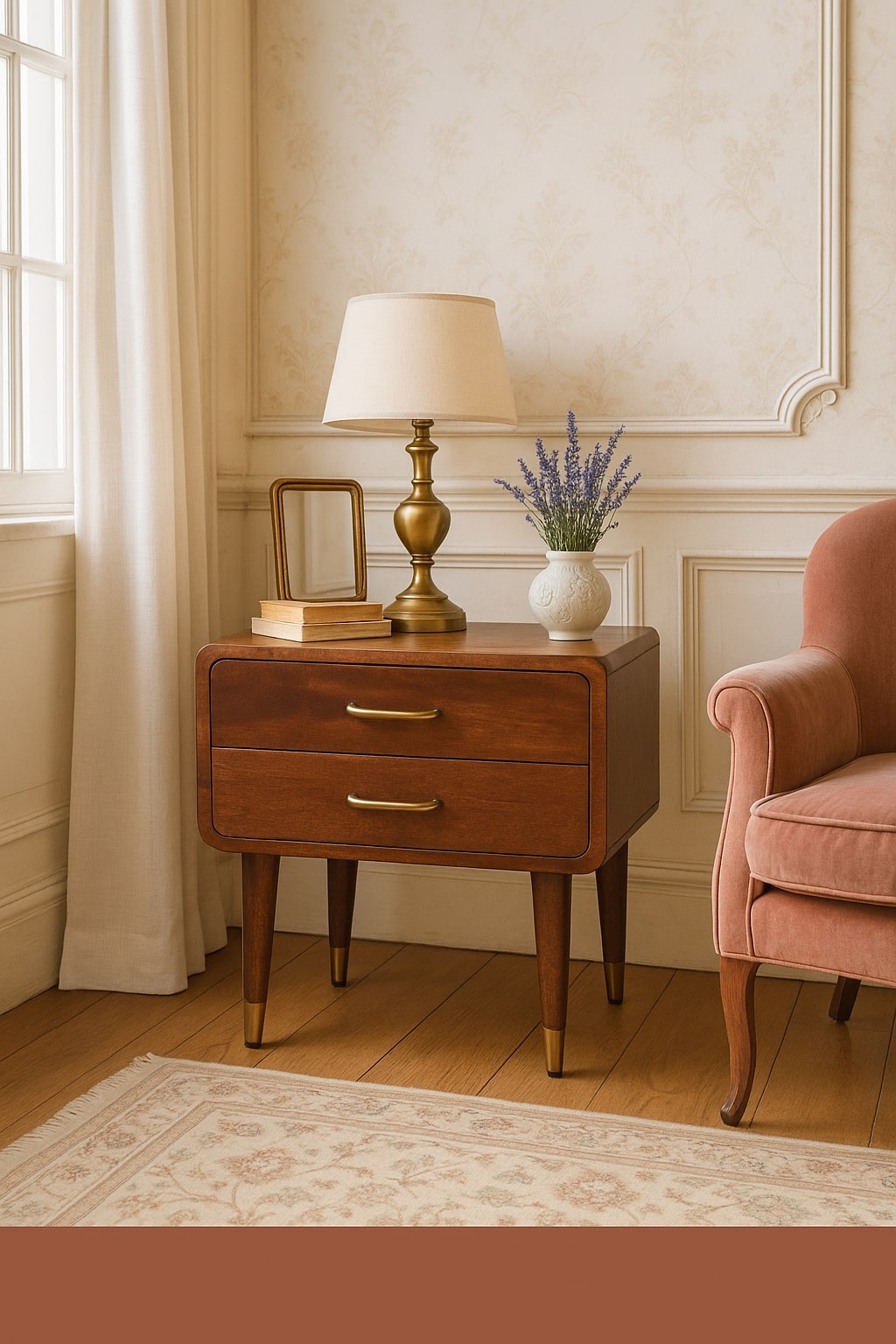 Solid Wood Astor 2-Drawer Nightstand