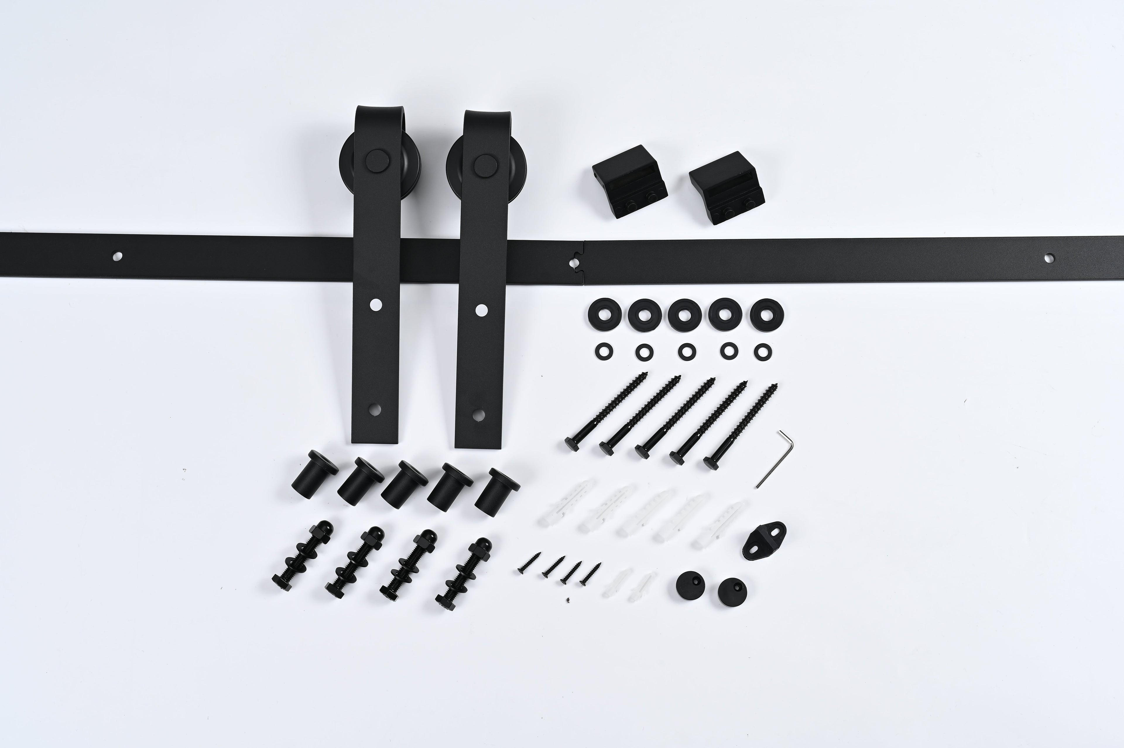 8 FT Double Sliding Barn Door Track and Handle Hardware Kit