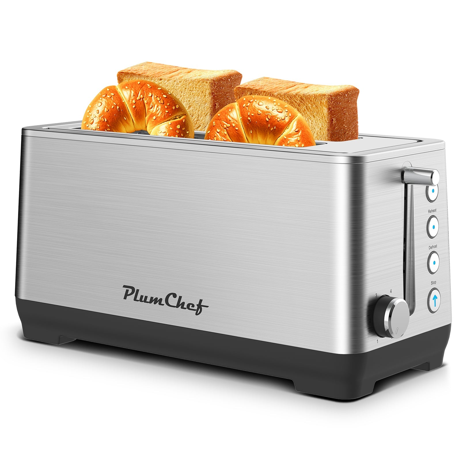 4-Slice Extra Wide Long Slot Stainless Steel Toaster