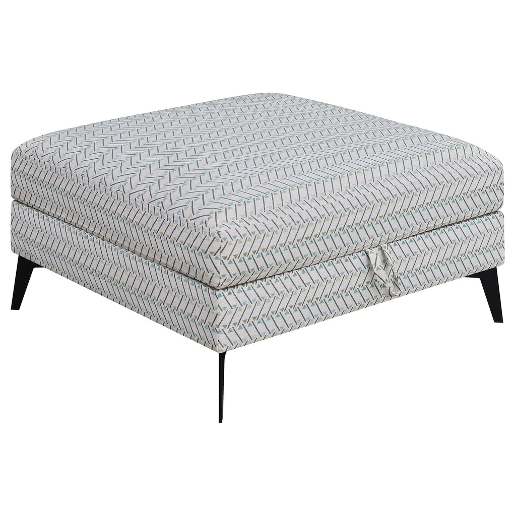 Harrison - Upholstered Storage Ottoman - Gray / Black