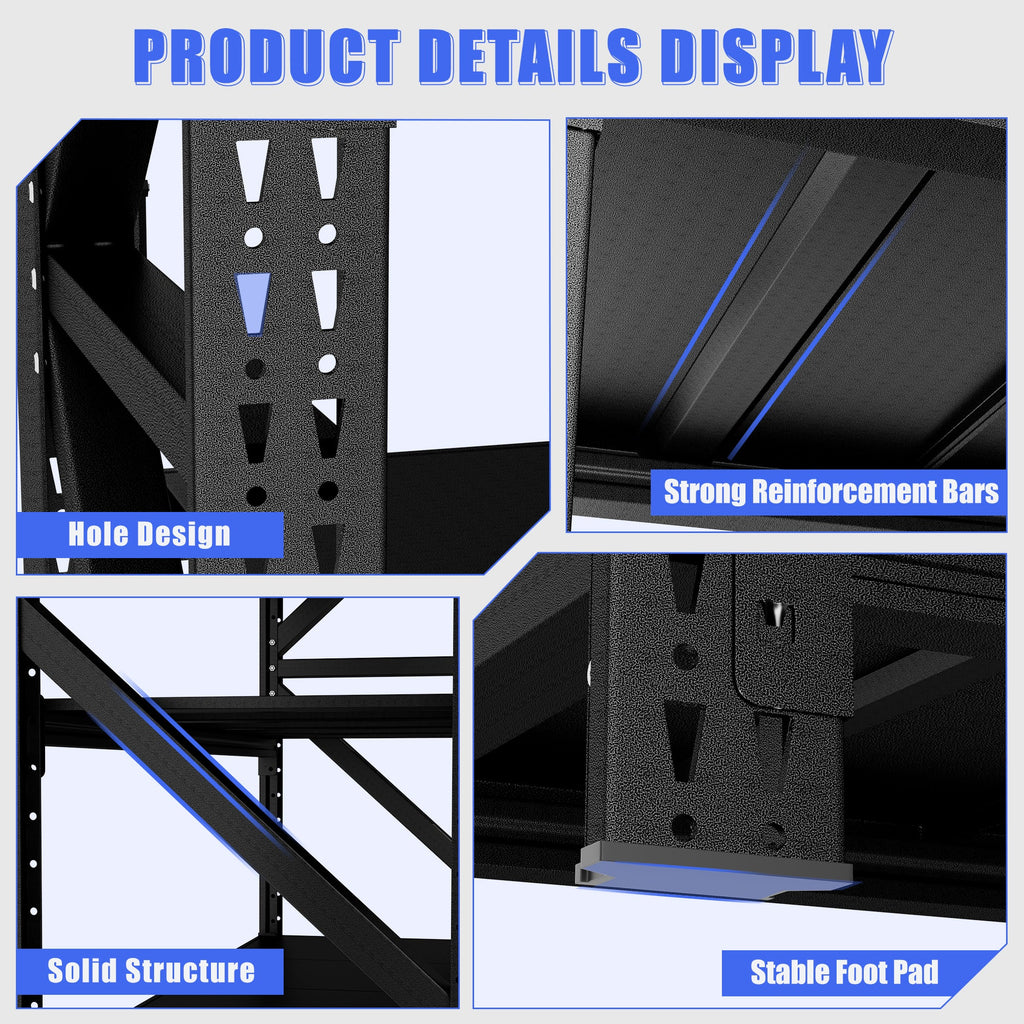 5000LBS Industrial Shelving for Warehouse, Heavy Duty Metal Adjustable Garage Shelves (69"H x 71"W x 23.7"D) 5000LBS Storage Unit