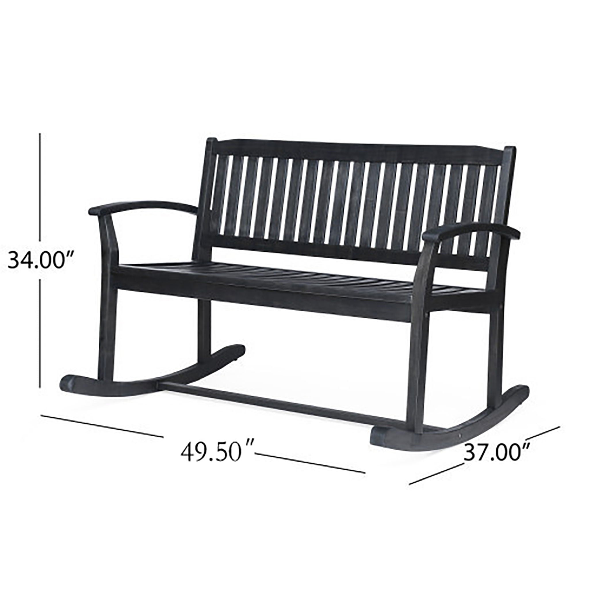 Baxter Rocking Loveseat - Dark Gray
