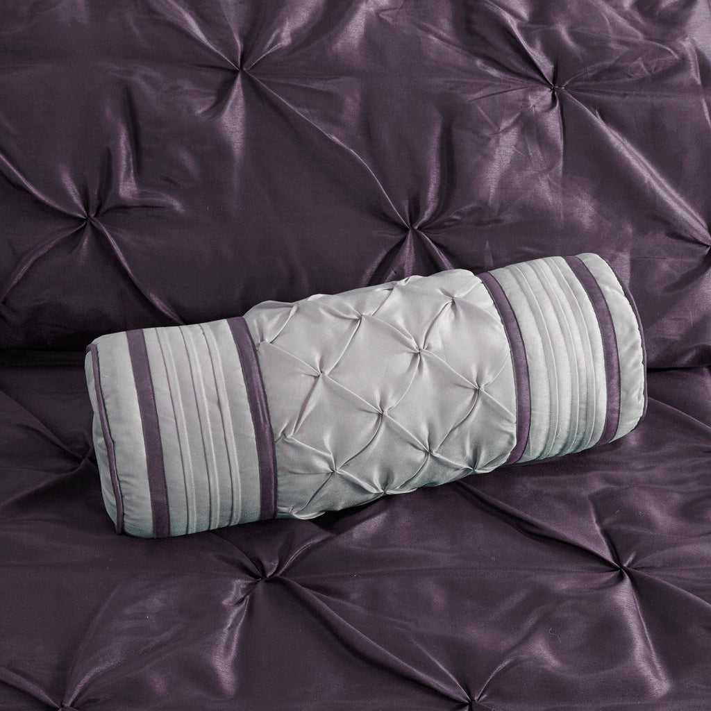 7 Piece Tufted Comforter Set Plum Queen