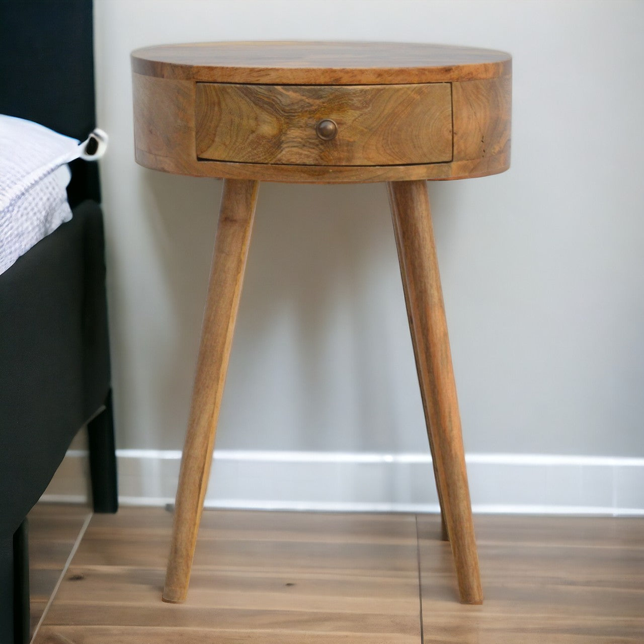 Nordic Circular Shaped Bedside, 1-Drawer