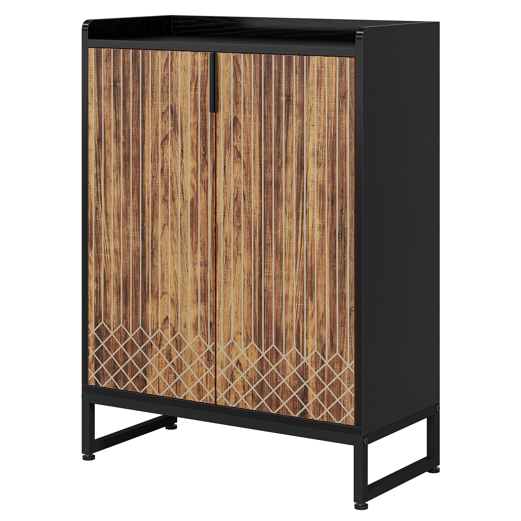 5 Tier Shoe Cabinet With Doors, Compact Entryway Storage Organizer